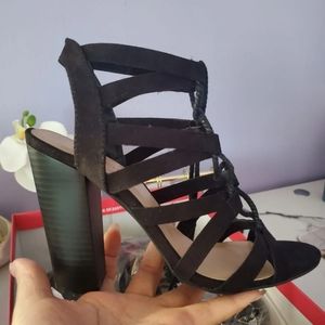 Black JustFab Criss-cross Lace Heels